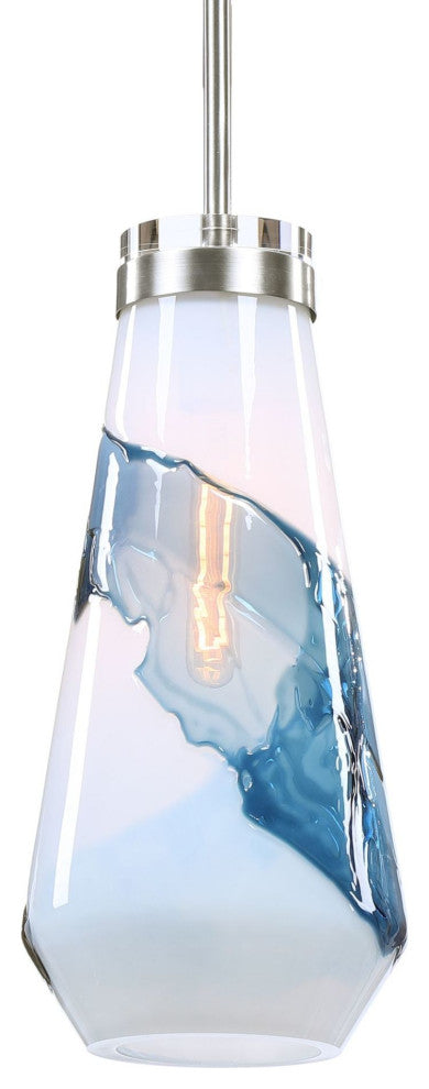 Uttermost 22197 Windswept 8"W Contemporary Swirled Glass Mini - Brushed Nickel