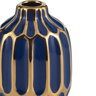 Ceramic Vase, 5"H, Set of 2, Navy/Red