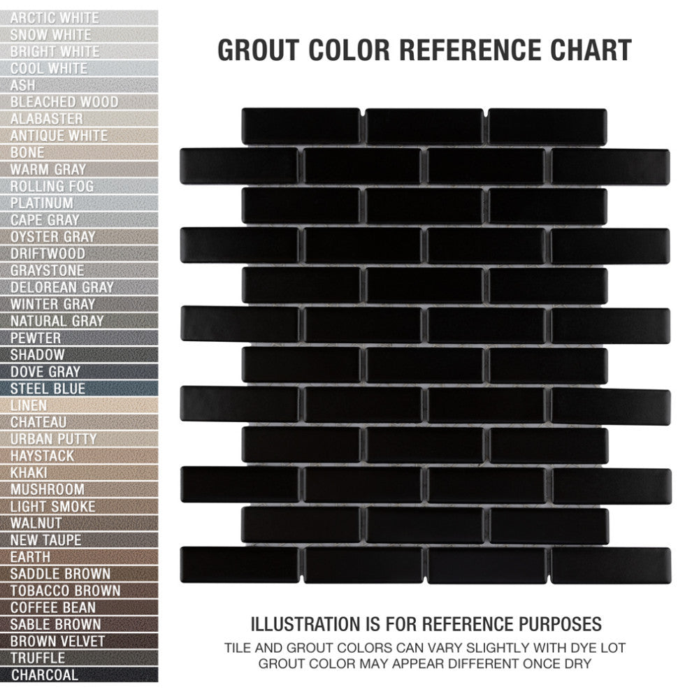 Metro Brick Subway Matte Black Porcelain Floor and Wall Tile