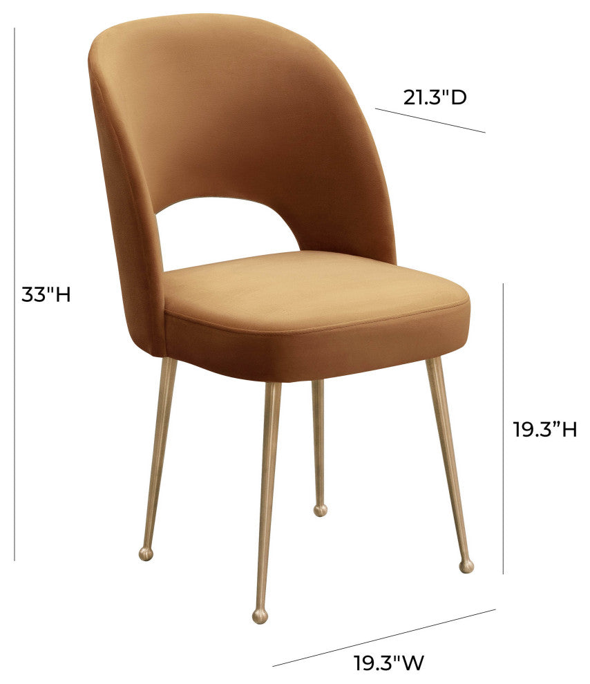 Swell Velvet Chair, Cognac