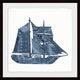 "Blue Sailboat" Framed Painting Print, 18"x18"