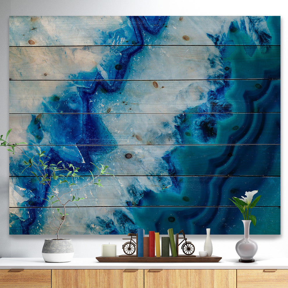 Designart Geode Slice Macro Abstract Wood Wall Art 46x36