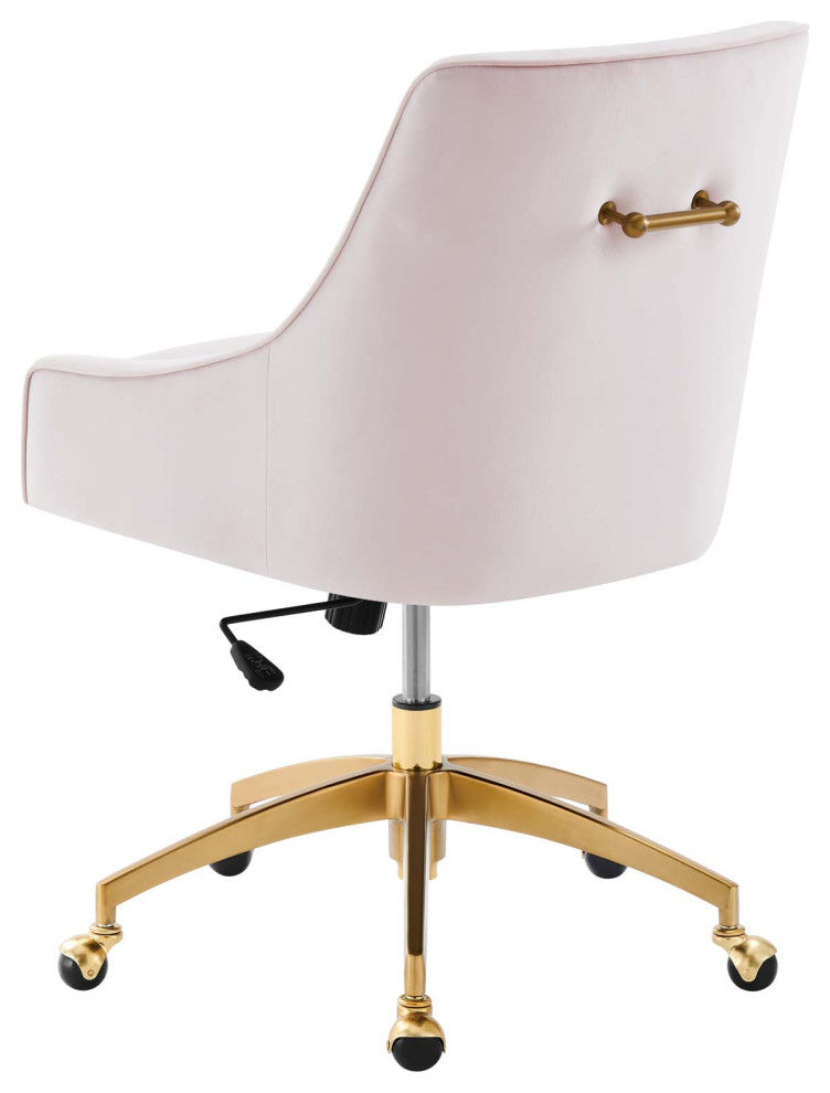 Computer Work Desk Chair, Pink, Velvet, Modern, Home Business Office Furniture