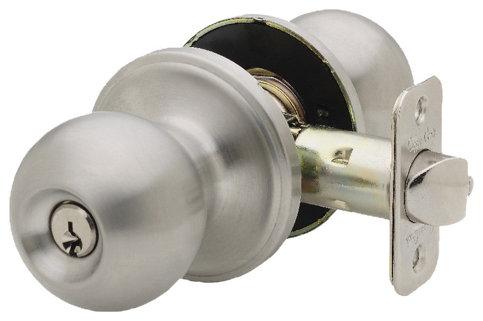 Keyed Entry Knob, Satin Stainless