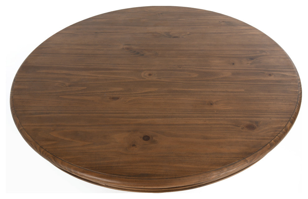 The Adrienne Dining Table, 54", Brown, French Country, Round