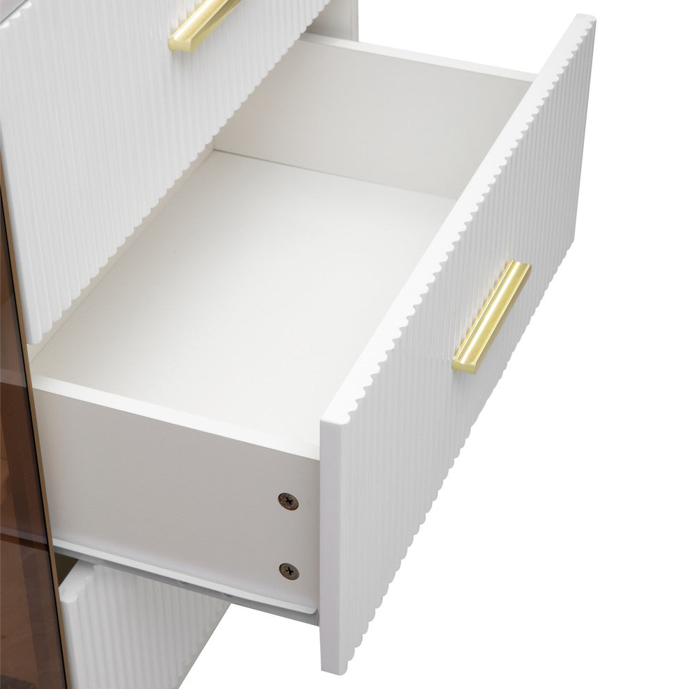 TATEUS 60" Modern Sideboard MDF Buffet Cabinet, White