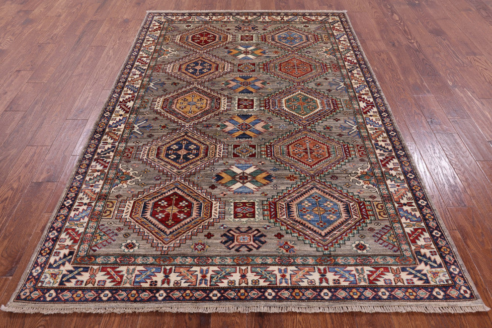 5' 6" X 8' 0" Super Kazak Handmade Rug - Q12347