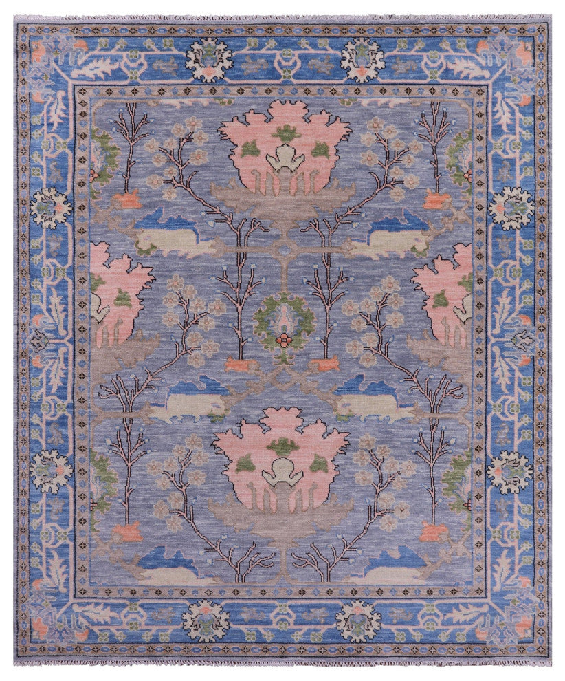 8' 4" X 10' 1" Hand-Knotted Turkish Oushak Wool Rug - Q15866