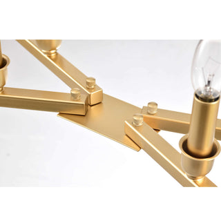 Verna 8-Light Gold Metal Frame Candle Chandelier