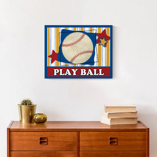 Play Ball Baseball 14x11 Canvas Wall Art