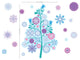 Frozen Inspired Tree Fabric Walll Decals With 18 Snowflakes