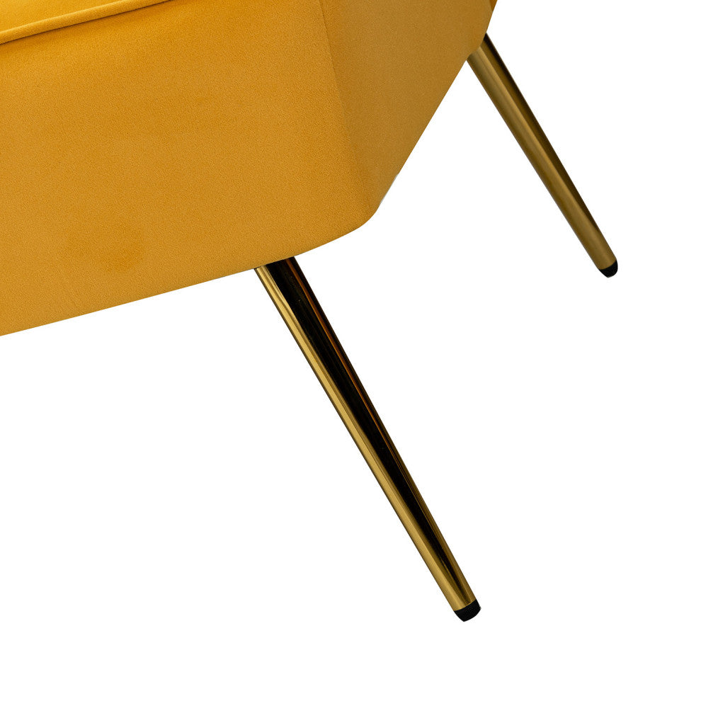 Upholstered 3 Piece Living Room Set, Mustard