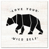 Love Your Wild Self Bear 20x20 Canvas Wall Art