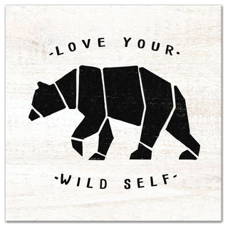 Love Your Wild Self Bear 20x20 Canvas Wall Art