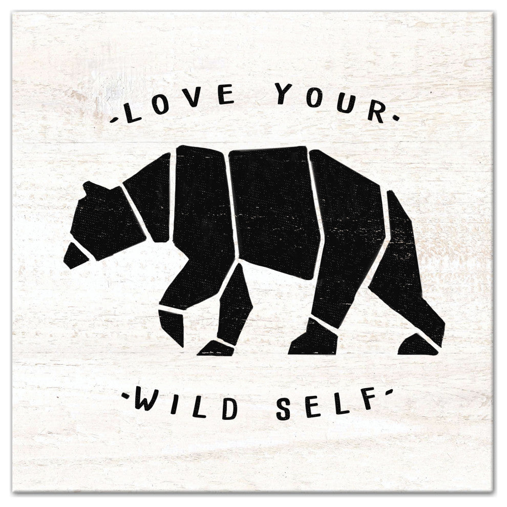 Love Your Wild Self Bear 20x20 Canvas Wall Art