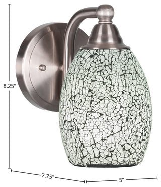 Paramount Wall Sconce, Brushed Nickel, 5" Black Fusion Glass