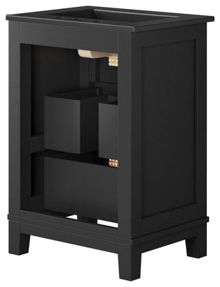 Dixie 24" Solid Wood Bathroom Vanity Cabinet, Black Black