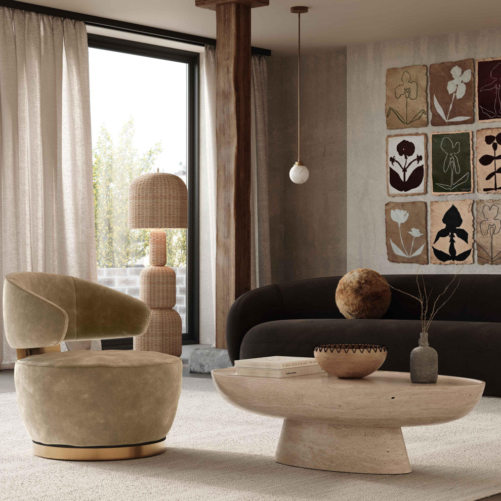 Austin Oat Recycled Fabric Swivel Chair Oat