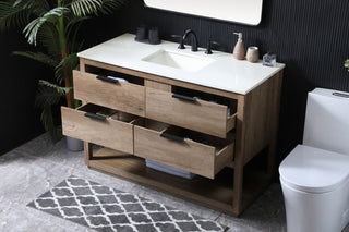 Louie 48" SIngle Bathroom Vanity, Natural Oak