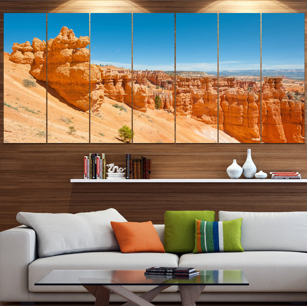 Beautiful Bryce Canyon, Landscape Canvas Art Print, 83"x32", 7 Panels