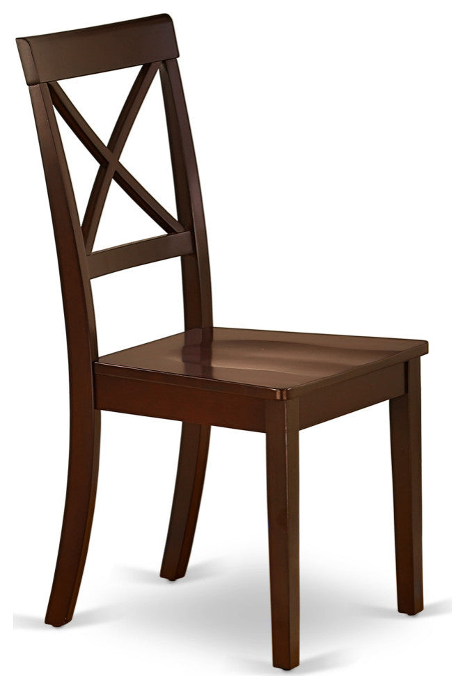 Dining Set 5 Pc- 4 Chairs, Table, Mahogany Finish Solid Wood Structure.