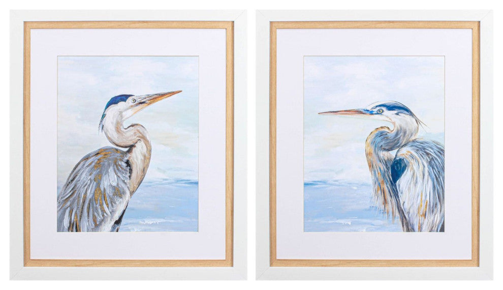 Morning Heron Artwork, 2-Piece Set