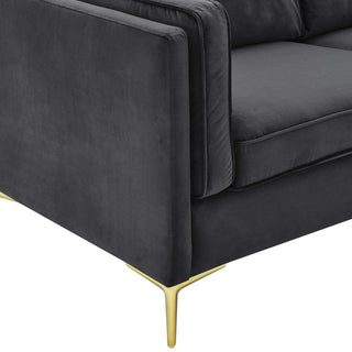 Kaiya Performance Velvet Sofa-Charcoal