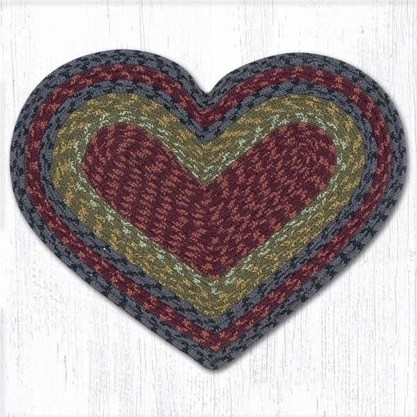 Burgundy/Olive/Charcoal Heart Placemat 12"x17"