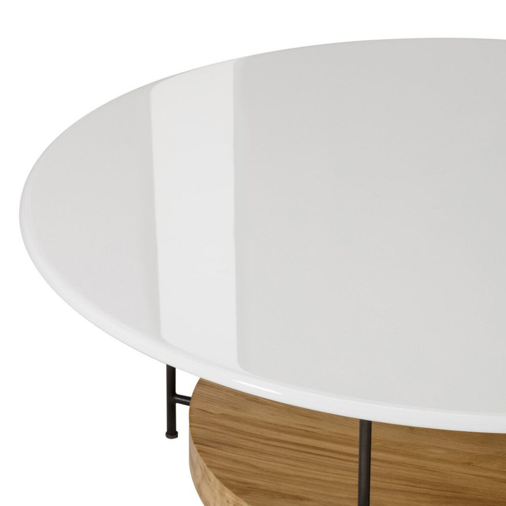 Sonder Living Olivia Coffee Table | 42" Dia. / White Lacquer