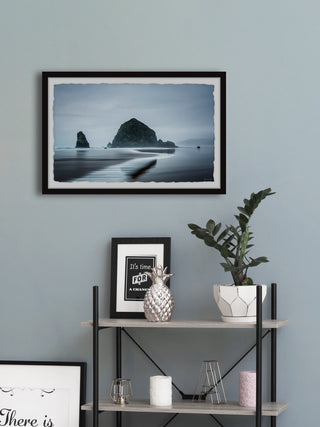 "Reflective Beach" Framed Painting Print, 12x8