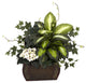 African Violet, Dieffenbachia and Ivy With Chest Silk Plant