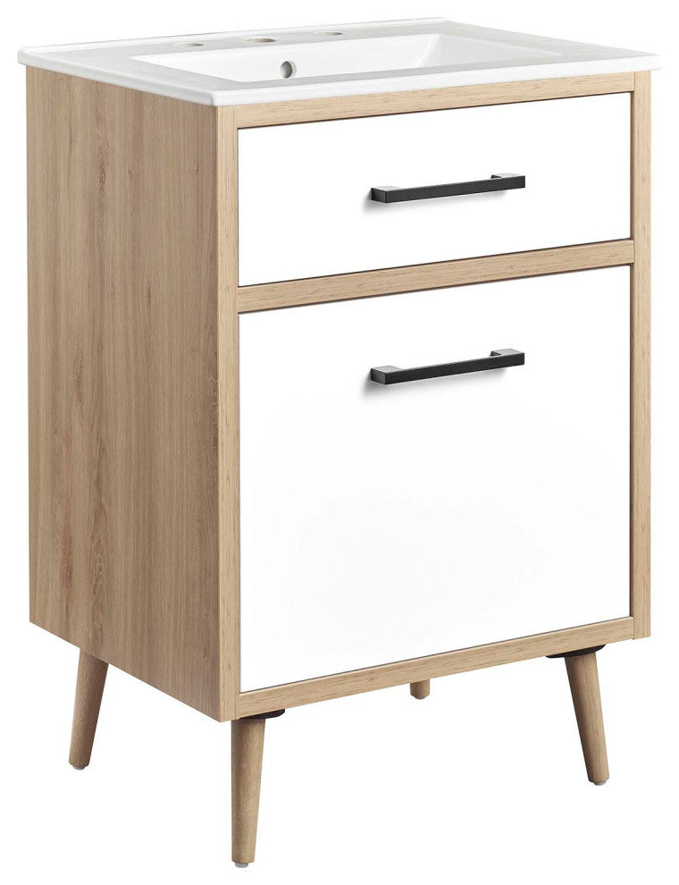 Maverick 24" Bathroom Vanity, White Oak