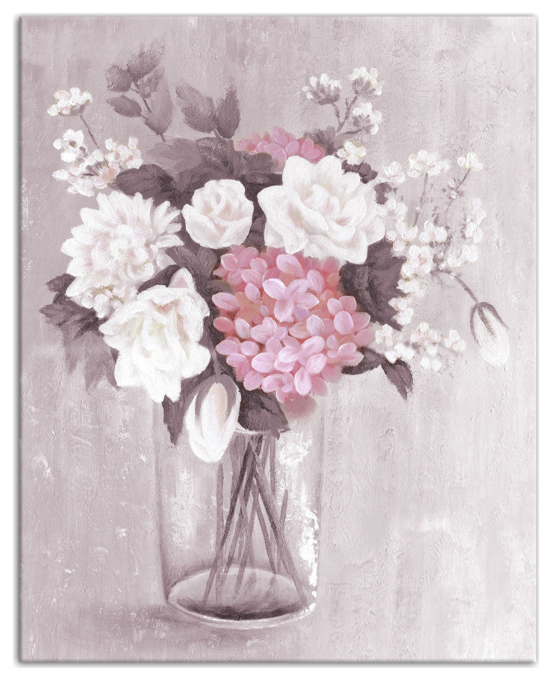 Romantic Floral Bouquet 16x20 Canvas Wall Art