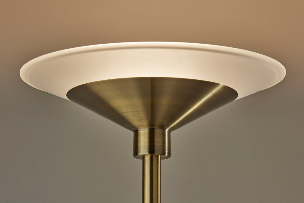 Solar LED Torchiere- Antique Brass