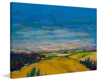 "Patchwork Fields XI" Painting Print on Wrapped Canvas, 60x40