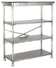 Modern Bookcase, Metal Frame and Wooden Shelves With Unique Silver Finish