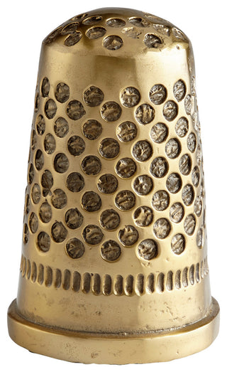 Cyan Sewing Thimble Token 11234, Aged Brass