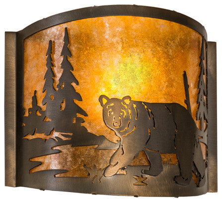 12 Wide Lone Bear Left Wall Sconce