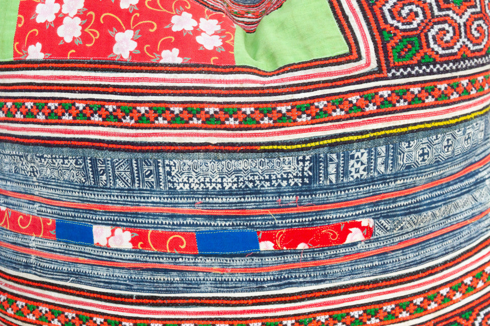 Large Antique Hmong Patch Pillow