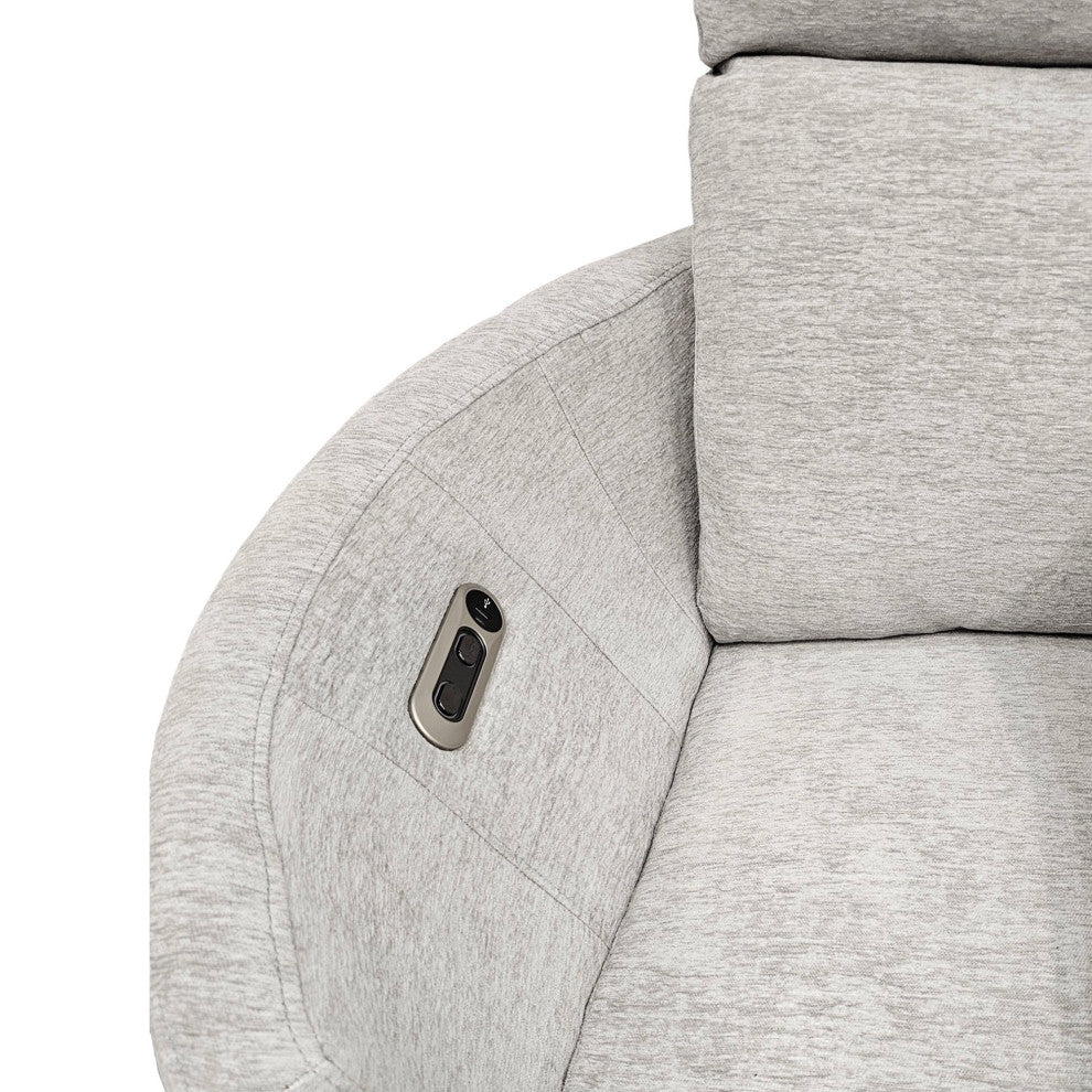Radius Mega Grey Power Reclining Sofa Loveseat and Recliner, Mineral