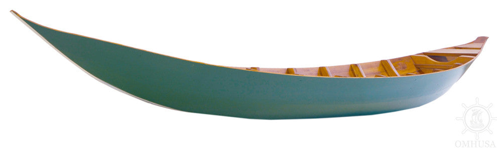 Small South East Asia Sampan Boat Teal Bottom