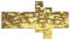 3D Golden Curly Background, Abstract Canvas Art Print, 60"x32", 5 panels
