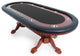 Rockwell Poker Table, Black, 10 Person, Mahagony Racetrack With Cupholders