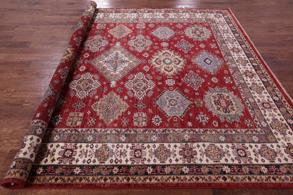 Super Kazak Geometric Handmade Rug 8' 5" X 9' 10" Q10610