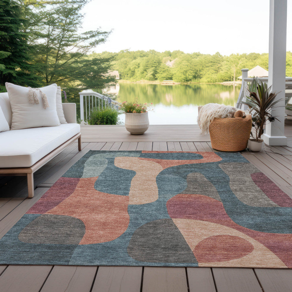 Machine Washable Indoor/Outdoor Chantille ACN1867 Sage 10' x 14' Rug