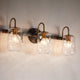 LNC Matte Black and Polished Gold Mason Jar Modern Wall Sconces, 3 Lights