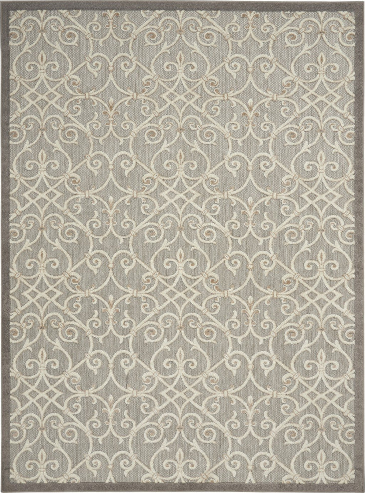 8 x 11 Natural and Gray Indoor Outdoor Area Rug