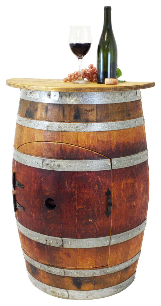 Wine Barrel Wall Wine Bar, Fir Top