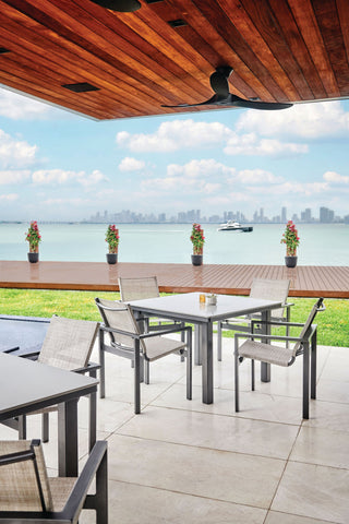 Tribeca Sling Outdoor Stackable Armchair, Alloy/Graphite