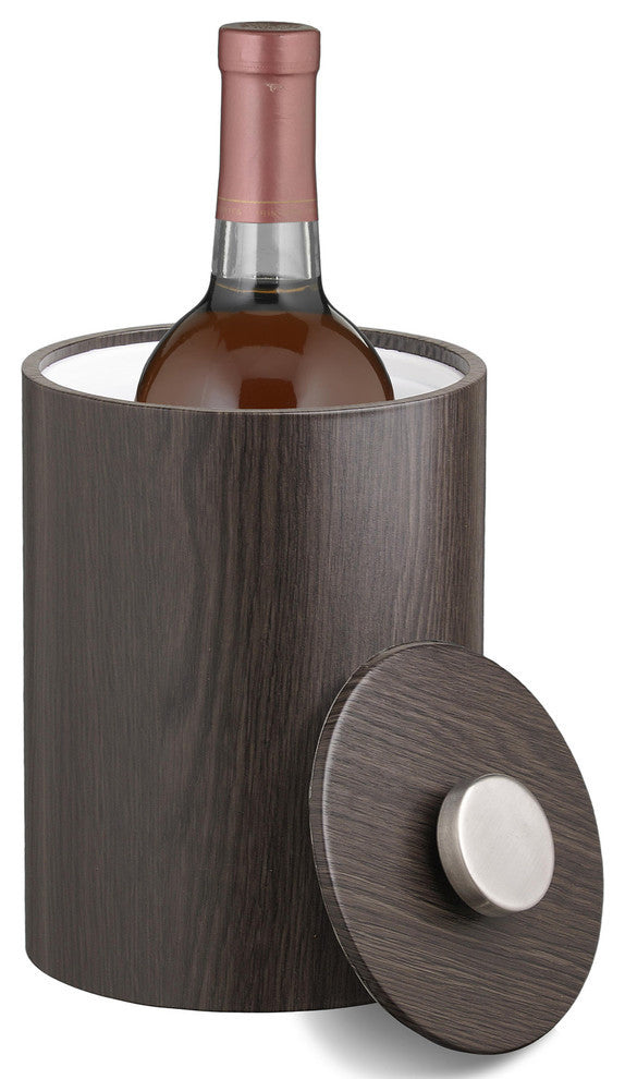Woodcraft Ebony 2 qt. Tall Ice Bucket With Thin Vinyl Lid, No Handle